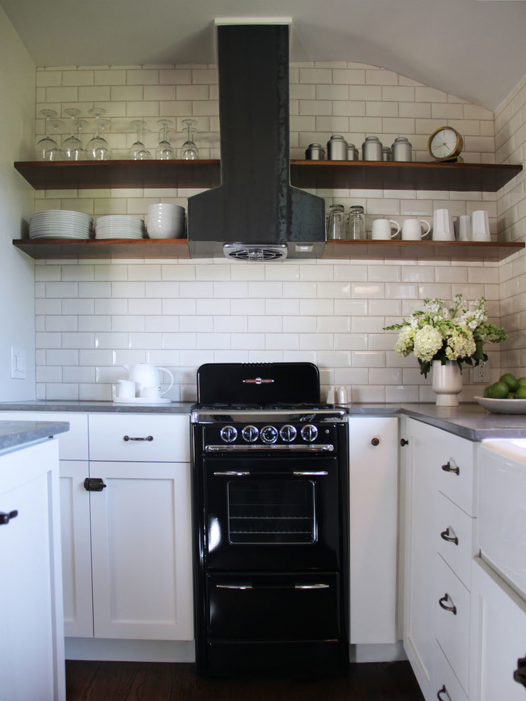 Kitchen Open Shelving Kitchen Traditional with Beveled Edge Tile Custom