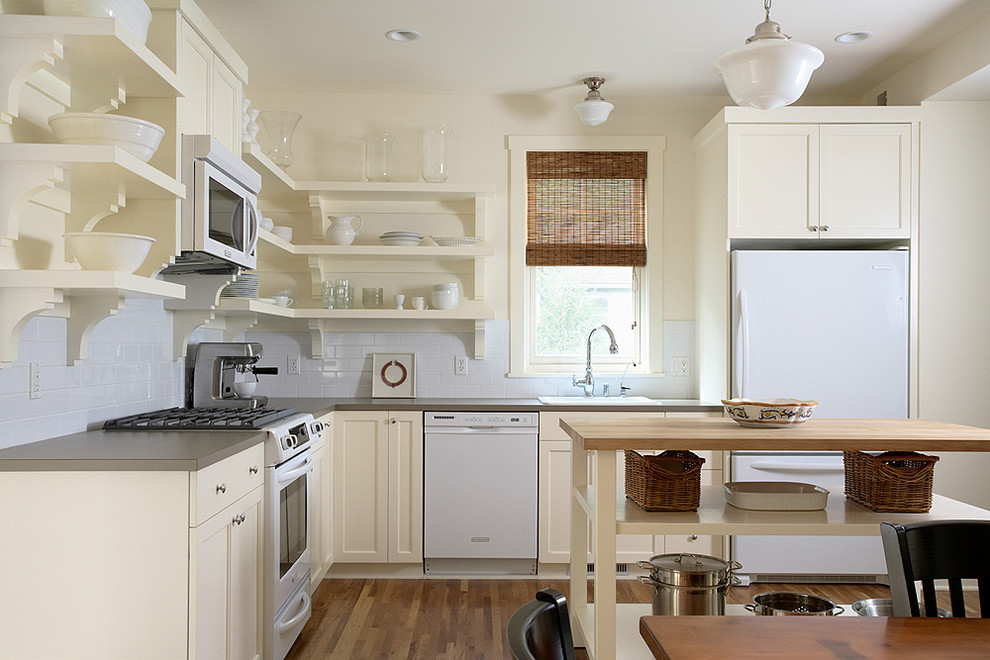 Kitchen Open Shelving Kitchen Traditional with Butcher Block Countertops Kitchen
