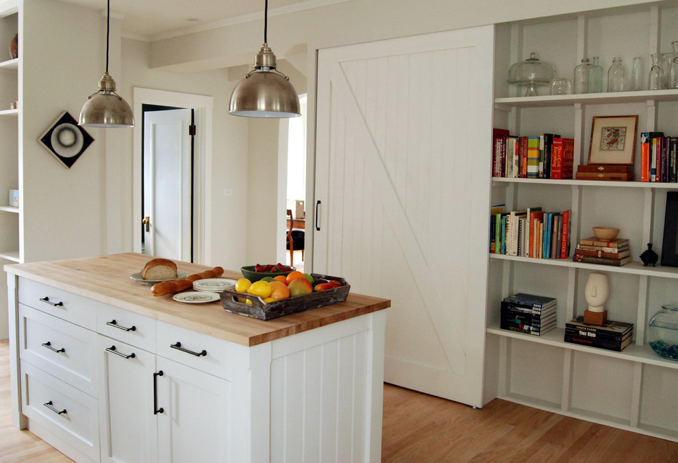 Kitchen Pantry Ideas Kitchen Farmhouse with Barn Door Beadboard Bookcase1