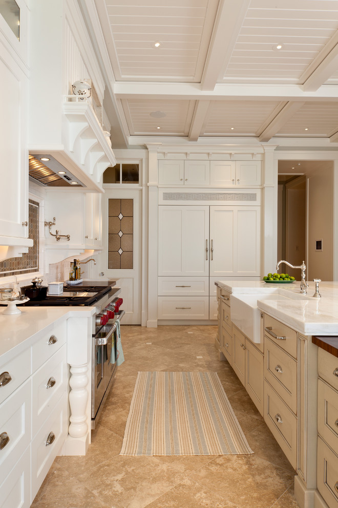 Kitchen Pantry Ideas Kitchen Traditional with Apron Sink Beadboard Ceiling1