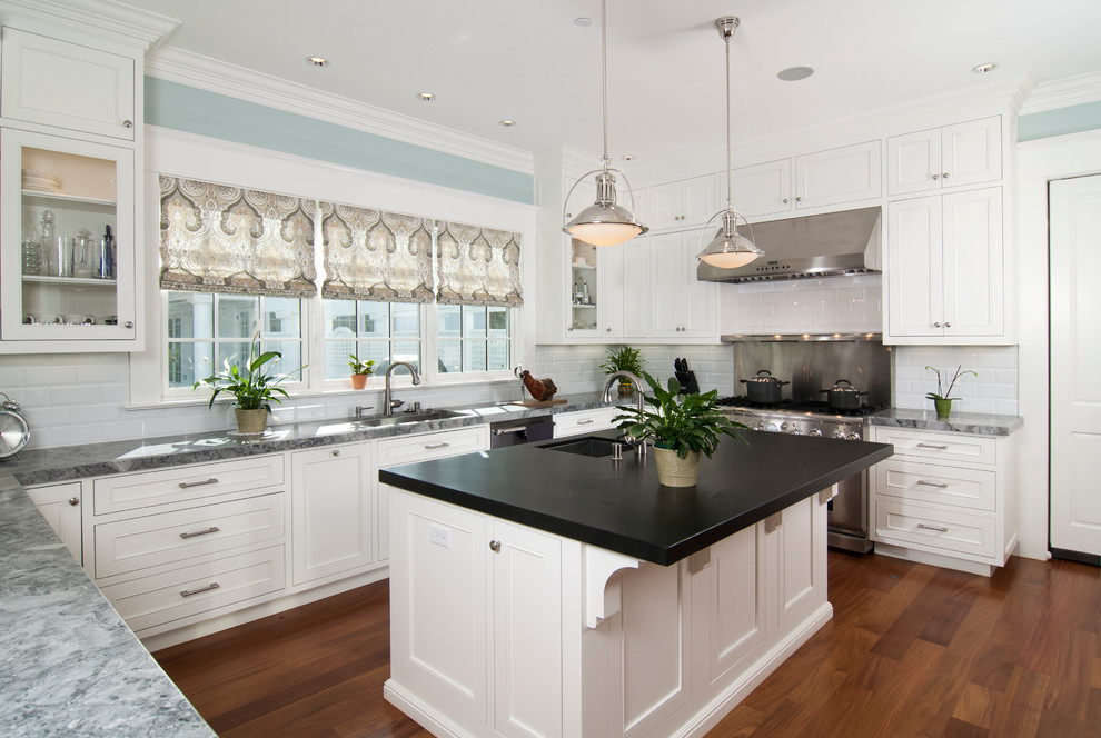 Kitchen Roman Shades Kitchen Traditional with Beige Patterned Roman Shade
