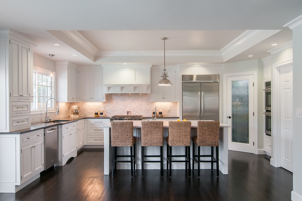 Kitchen Sink Designs Kitchen Transitional with Caesarstone Corbels Counter Stools