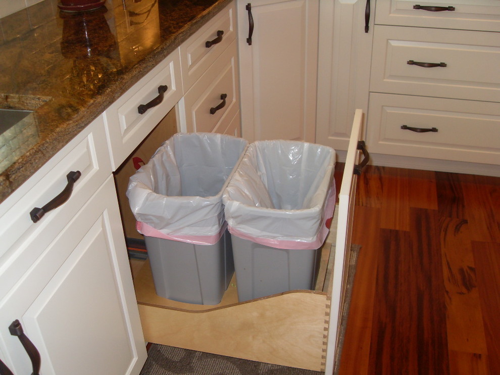 Kitchen Trash Cans Spaces Traditional with None 