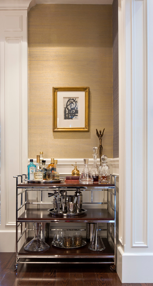 Kitchen Utility Cart Dining Room Contemporary with Bar Cart Gold Wallpaper