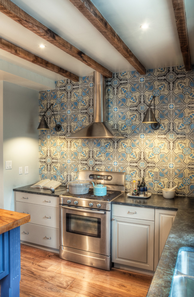 Kitchen Wall Tiles Kitchen Traditional with Butcher Block Island Ceiling