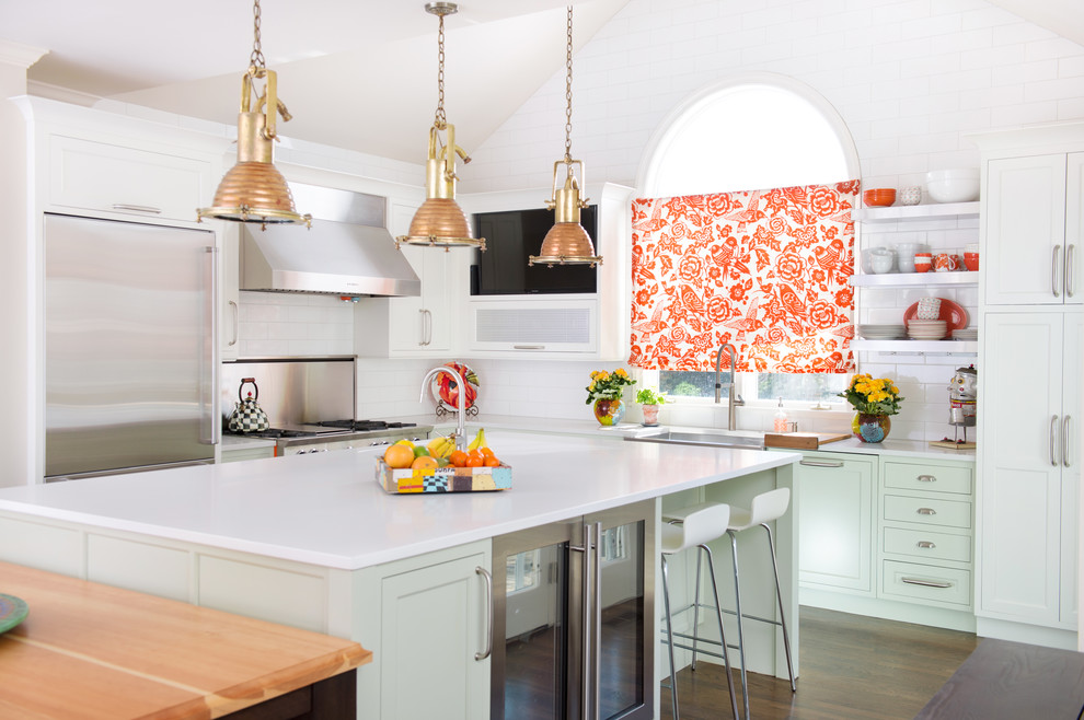 Kitchen Window Treatment Ideas Kitchen Transitional with Arched Window Blue Star
