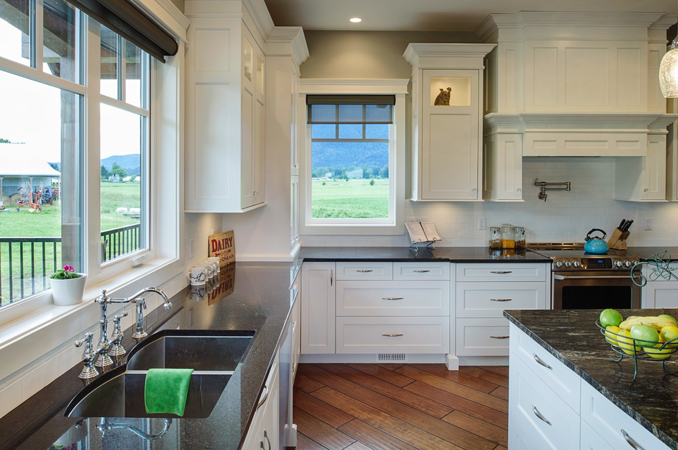 Kitchens on a Budget Kitchen Traditional with Black Counter Bow Pulls