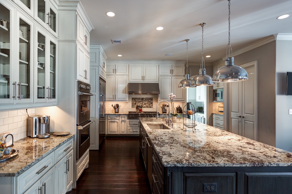Kitchens with Granite Countertops Kitchen Traditional with Ceiling Flush Cabinets Dark