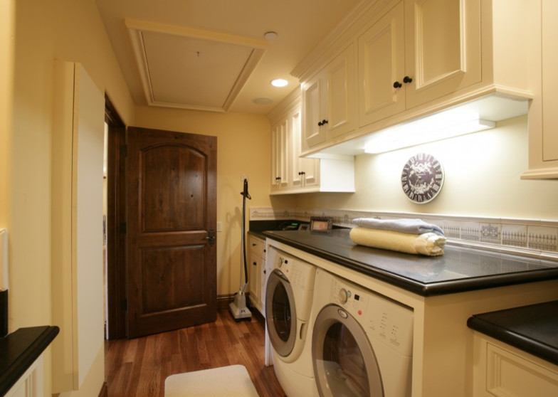 Knotty Alder Doors Laundry Room Mediterranean with None 