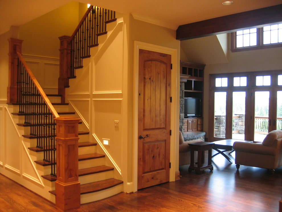 Knotty Alder Doors Staircase Traditional with None 