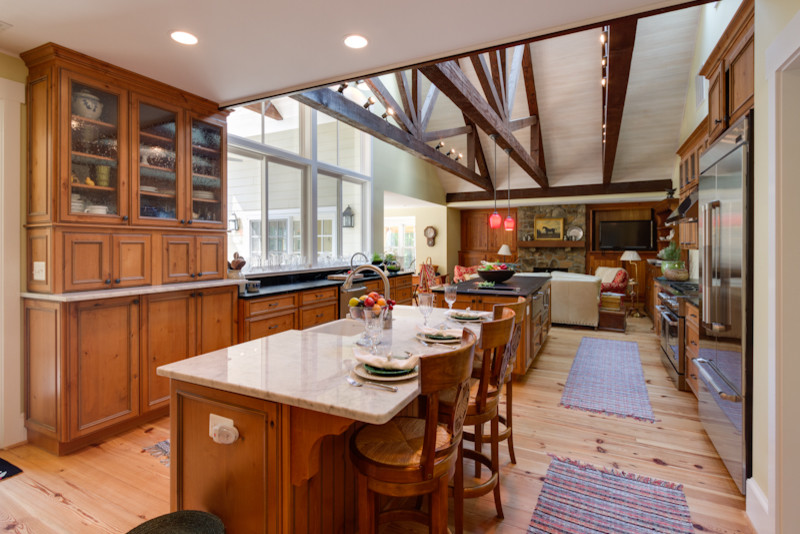 Knotty Alder Kitchen Cabinets Kitchen Rustic with Carrera Marble Kitchen Countertops3
