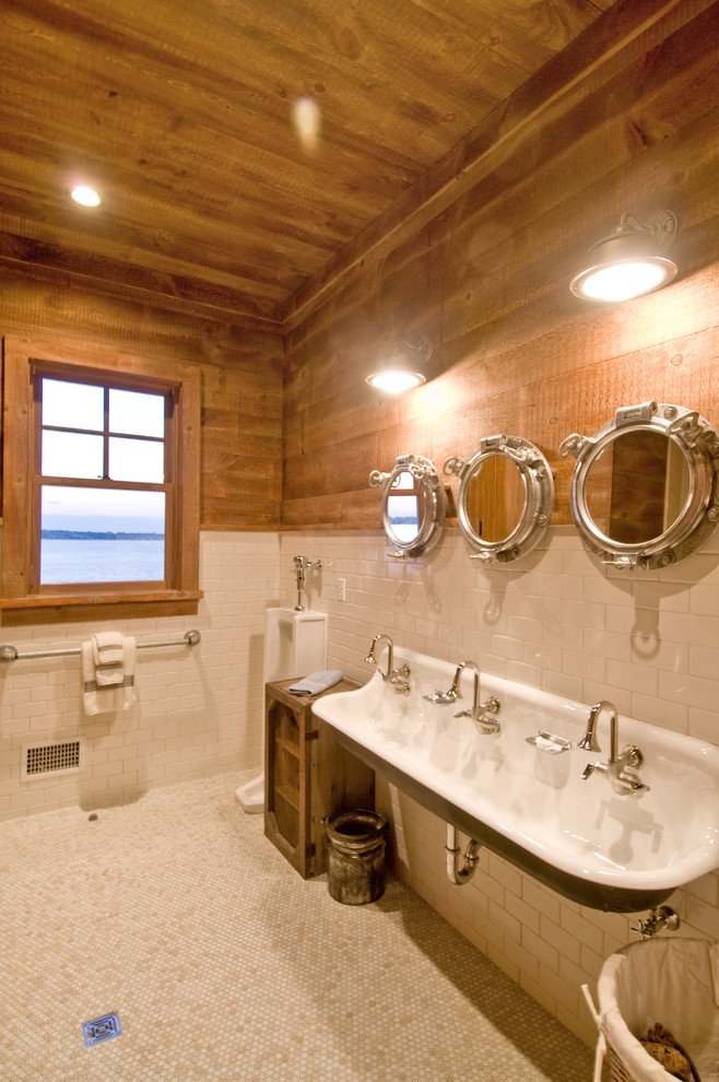 Kohler Brockway Sink Bathroom Rustic with Beach House Beach House