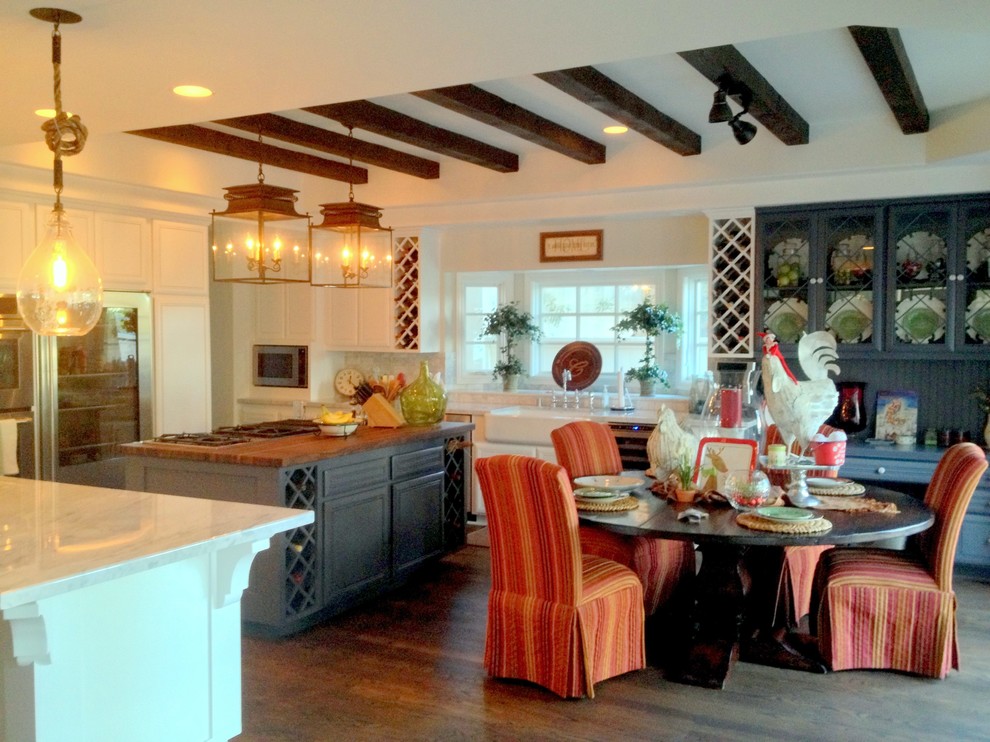 Kohler Farmhouse Sink Kitchen Traditional with Beach House Bridge Faucet