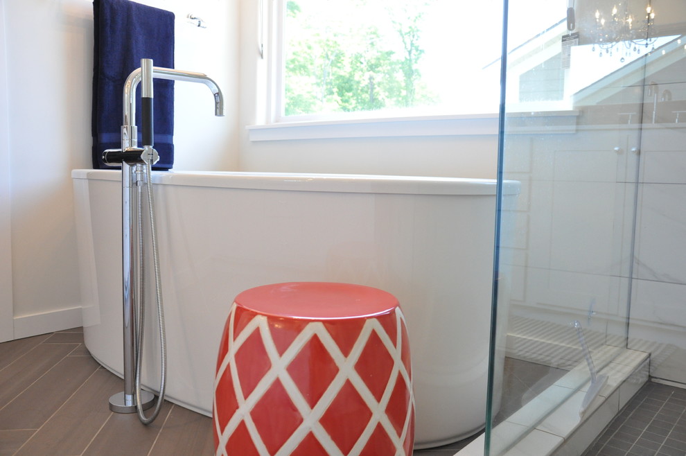 Kohler Freestanding Tub Bathroom Transitional with Kohler Faucet Kohler Freestanding