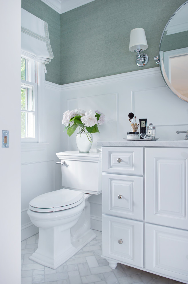 Kohler Memoirs Toilet Bathroom Traditional with Bathroom Remodel Carrara Marble