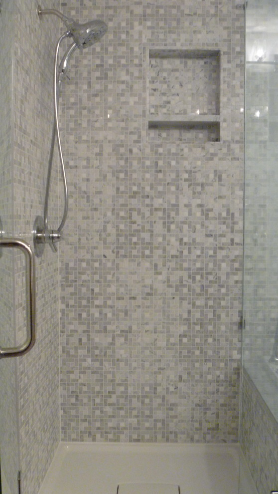 Kohler Shower Base Bathroom Contemporary with Before and After Chrome