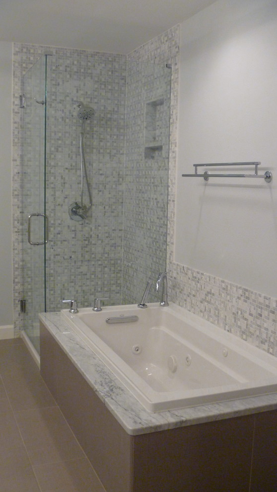 Kohler Shower Base Bathroom Contemporary with Before and After Chrome1