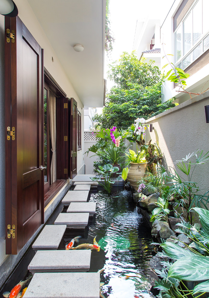 Koi Pond Design Landscape Asian with Folding Doors Koi Pond
