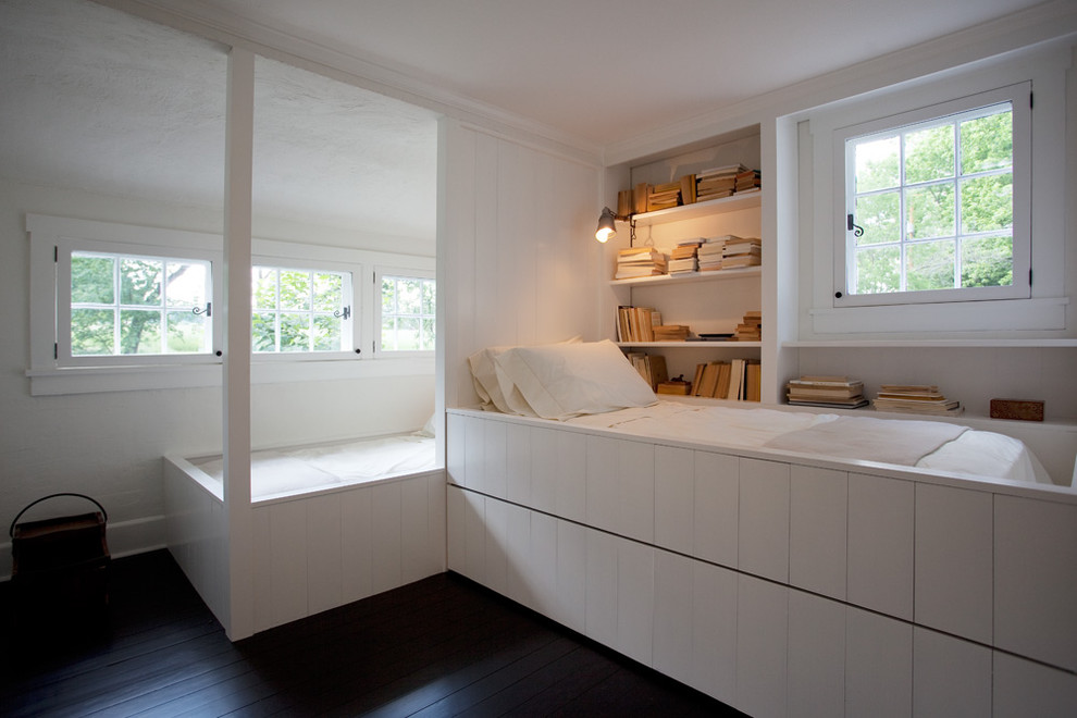 L Shaped Beds Kids Farmhouse with Bookshelves Built in Bed