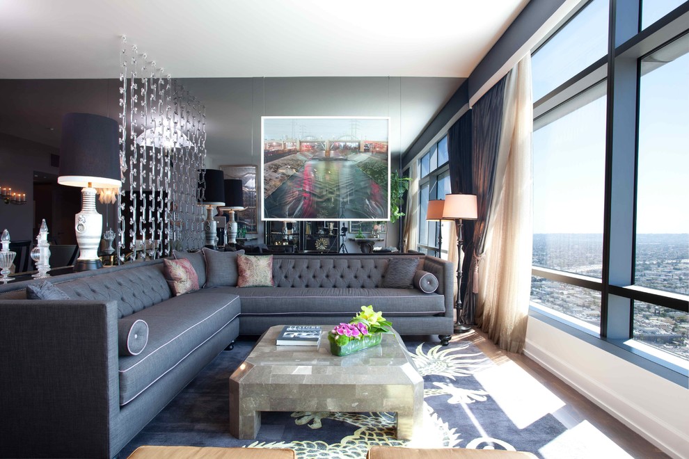 L Shaped Sofa Living Room Eclectic with Artwork Aubergine Black Trim