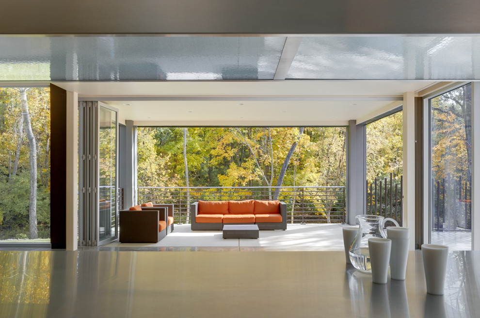La Cantina Doors Deck Contemporary with Accordion Door Aluminum Bi Folding1