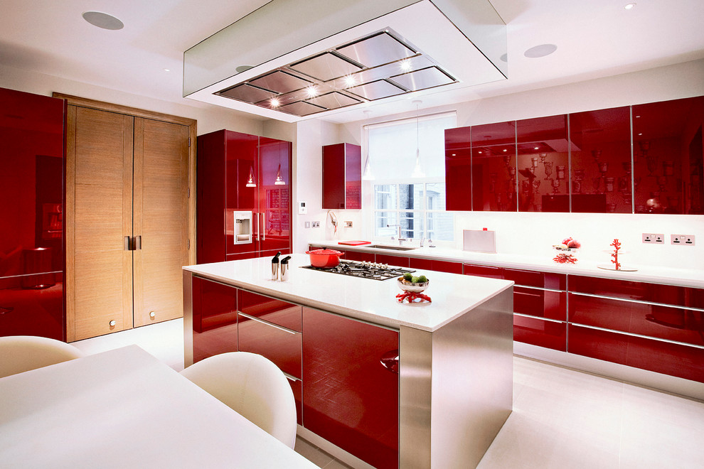 Lacquer Kitchen Cabinets Kitchen Contemporary with Contemporary Gas Range In