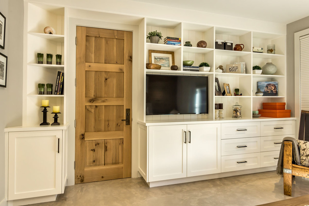 Lagos Blue Limestone Bedroom Contemporary with Built in Dresser Wall