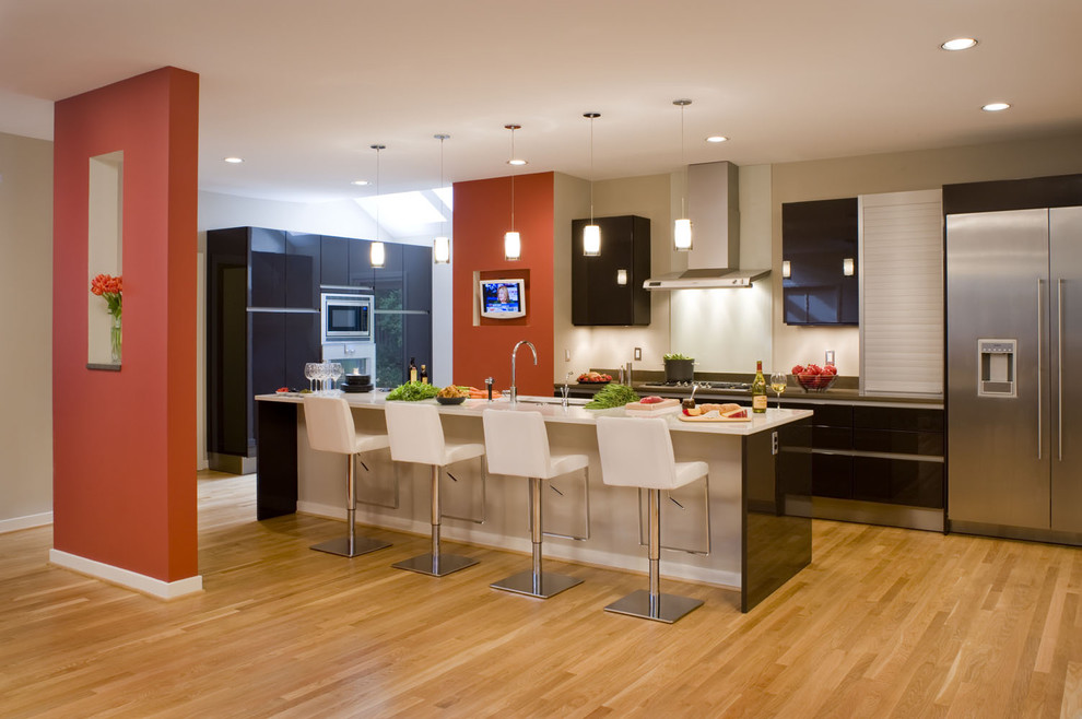 Landscape Design Tucson Kitchen Contemporary with Accent Wall Barstool Black