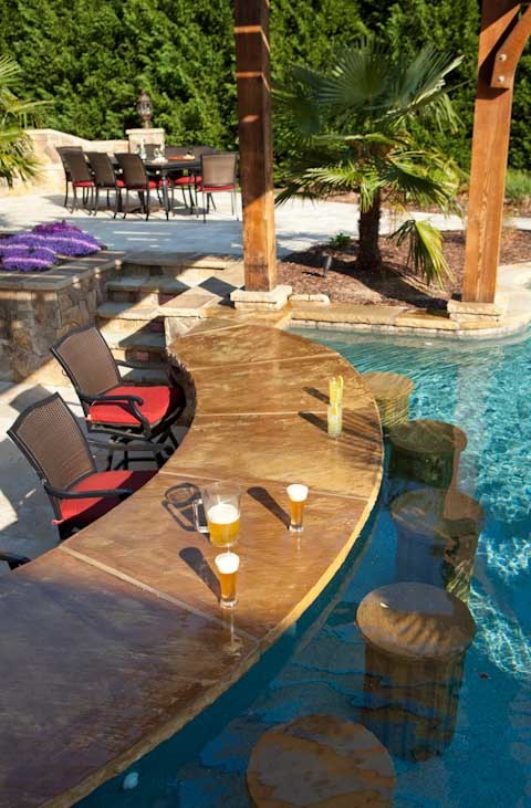 Landscaping Charlotte Nc Pool Traditional with Custom Pools Fireplace Hardscape1