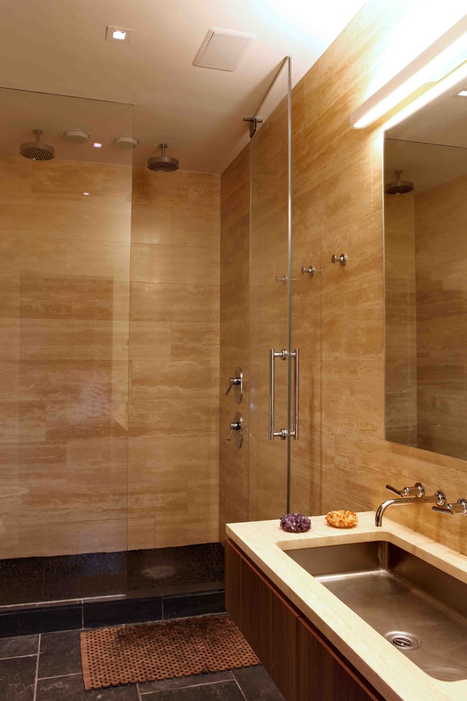 Large Bathroom Sink Bathroom Contemporary with Bathmat Floating Vanity Glass