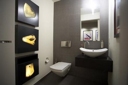 Large Canvas Art Powder Room Modern with Bath Lighting Bathroom Corner