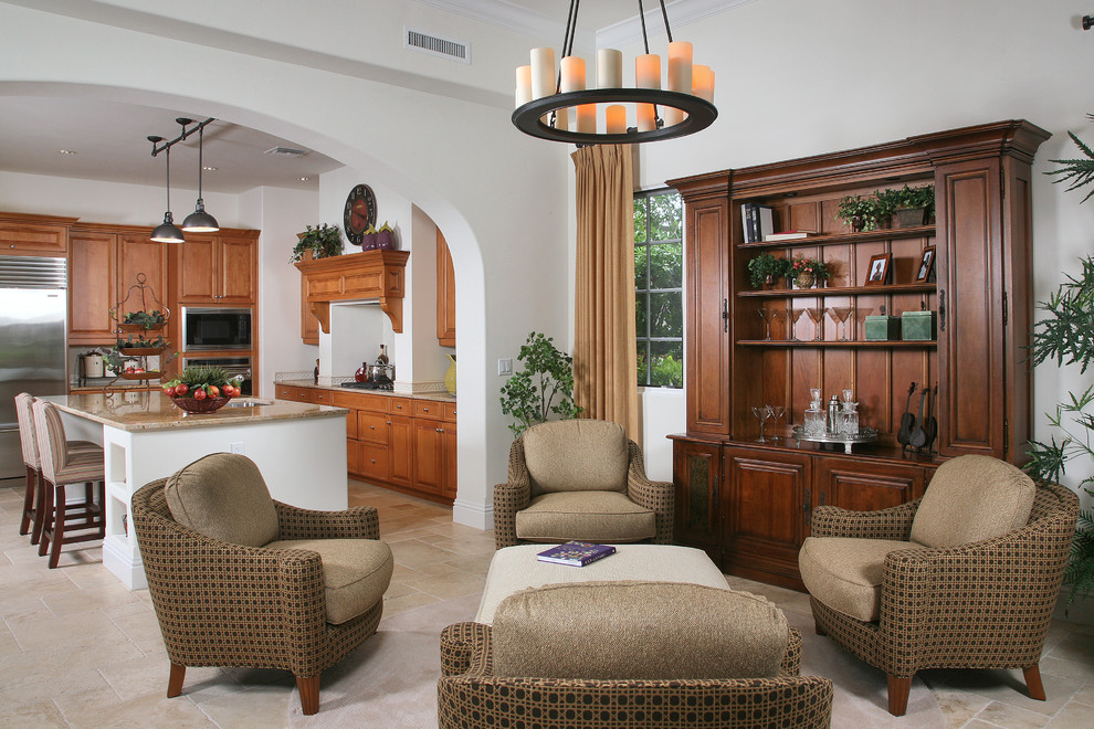 Large Cocktail Tables Living Room Mediterranean with Arched Wall Opening Archway