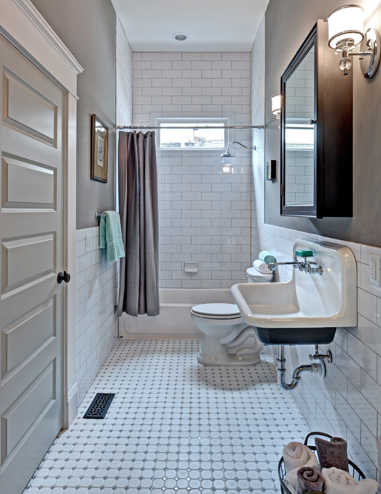 Large Medicine Cabinets Bathroom Traditional with 3x6 Subway Tile Atlanta