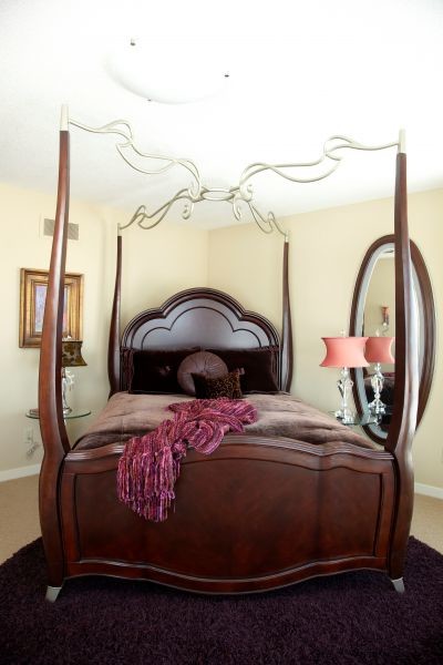 Large Oval Mirror Bedroom Contemporary with Elegant Bed Formal Poster