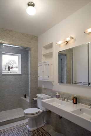 Large Recessed Medicine Cabinet Bathroom Eclectic with Bath Lighting Bathroom Chrome