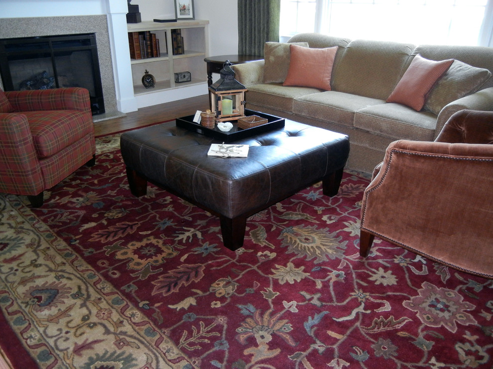 Large Square Ottoman Living Room Traditional with Area Rugs Casual Dcor