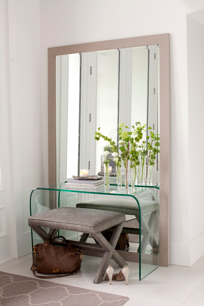 Large Wall Mirror Entry Contemporary with Clear Console Table Cool
