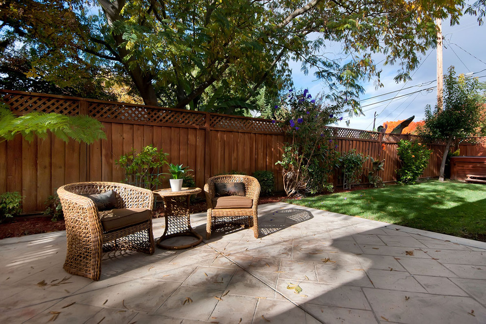Lattice Fence Designs Patio Traditional with Concrete Patio Fence Garden
