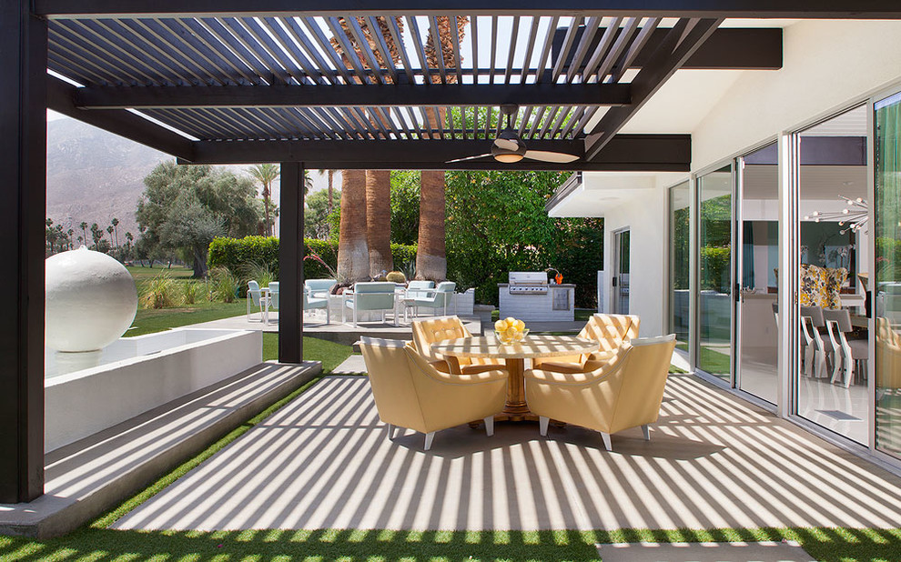 Lattice Patio Cover Patio Midcentury with Arthur Elrod Baby Grand