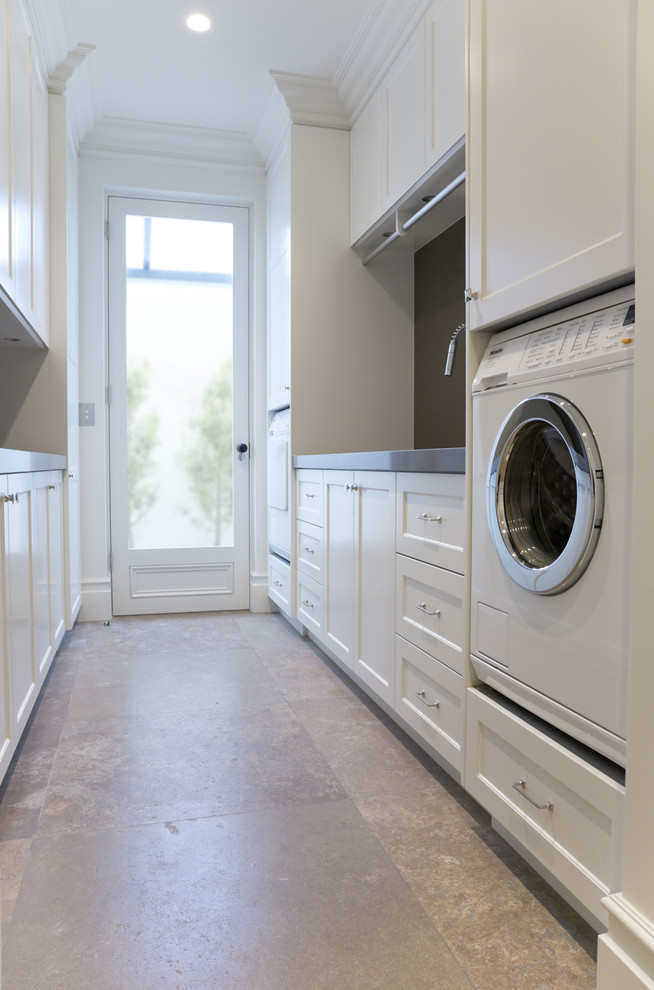 Laundry Room Hanging Rod Laundry Room Traditional with Caesarstone Crown Molding Glass