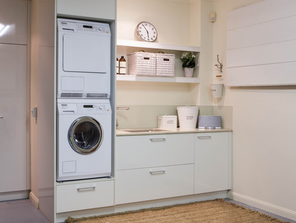 Laundry Room Shelving Laundry Room Traditional with Miele Washer Dryer Compact