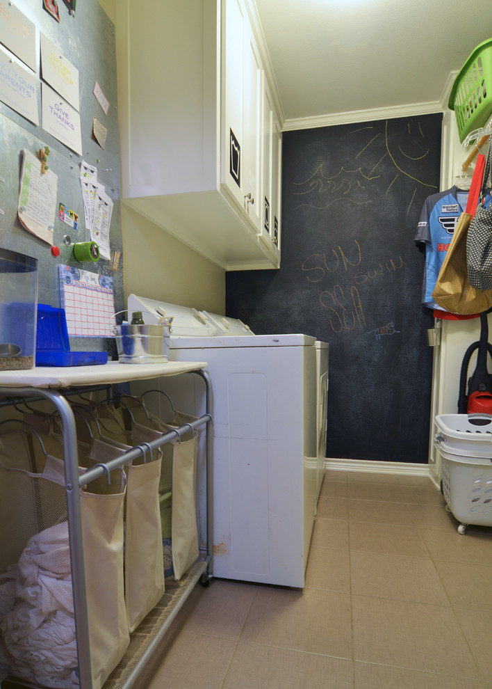 Laundry Sorting Bins Laundry Room Traditional with Chalk Wall Dry Hang