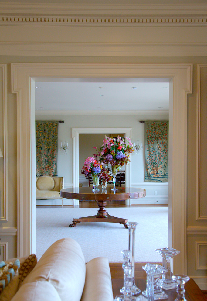 Layered Window Treatments Living Room Traditional with None 