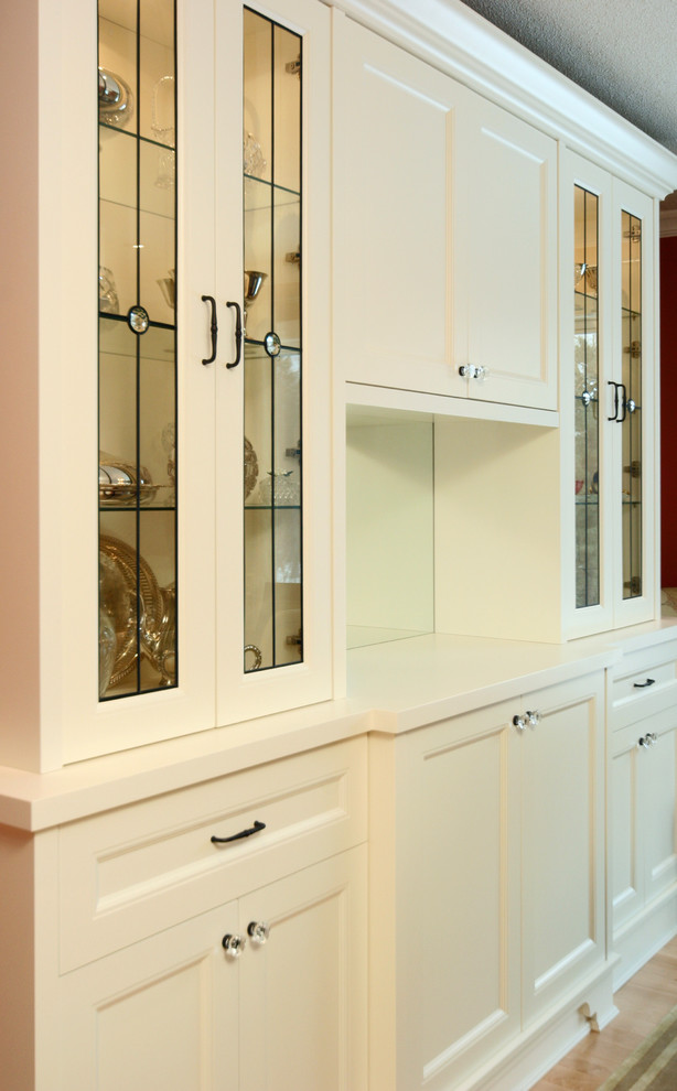 Leaded Glass Cabinet Doors Family Room with Comfortable Clean Lines 