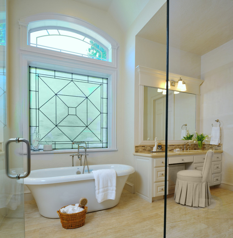 Leaded Glass Windows Bathroom Traditional with None 