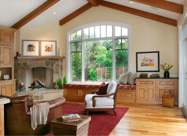 Leather and Fabric Sofas Living Room Traditional with None 