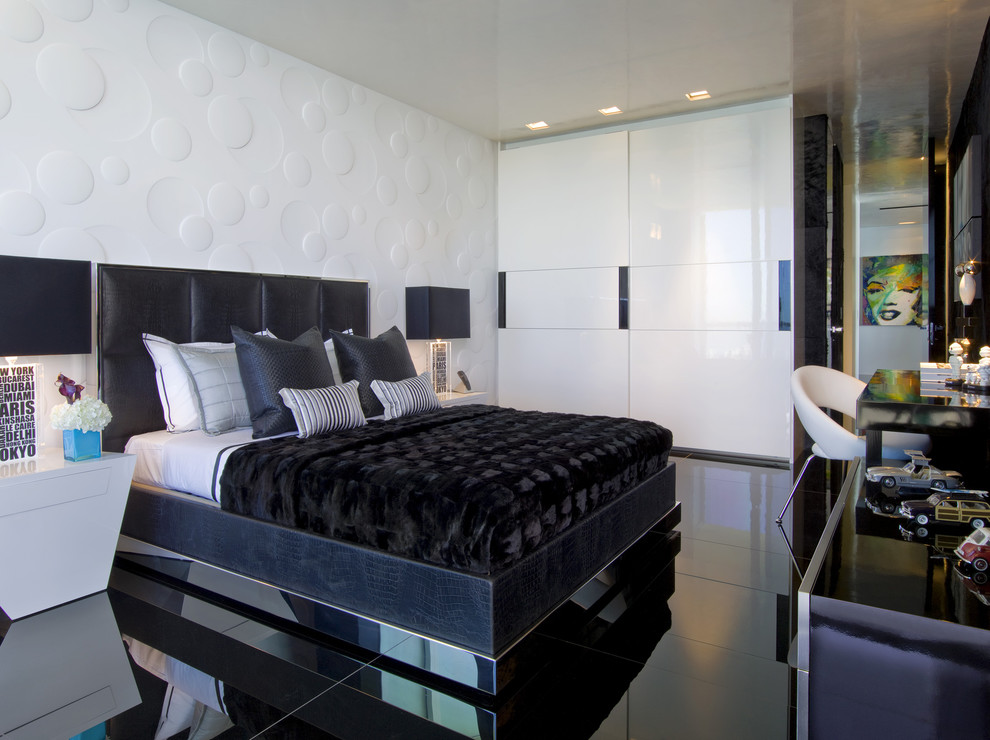 Leather Bed Frame Bedroom Modern with Accent Wall Art Bed