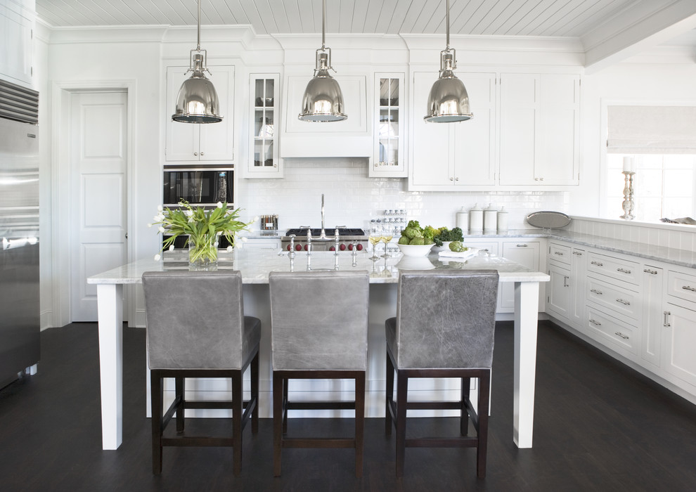 Leather Counter Stools Kitchen Traditional with Crown Molding Dark Stained