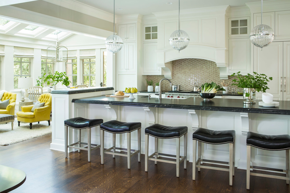 Leather Counter Stools Kitchen Transitional with Beveled Edge Black Counter