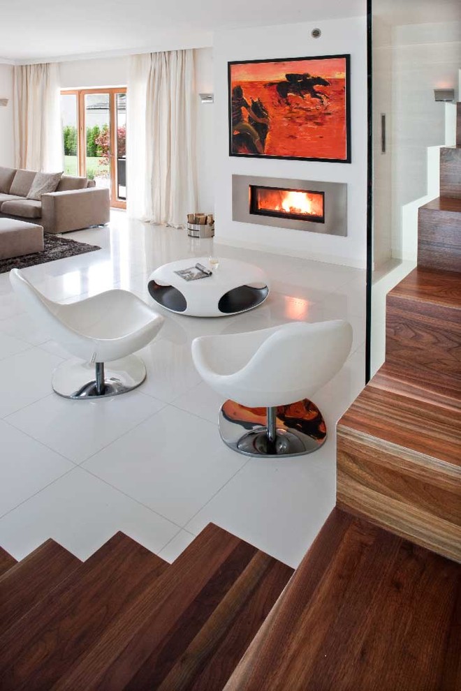 Leather Swivel Chair Living Room Modern with Artwork Coffee Table Curtain